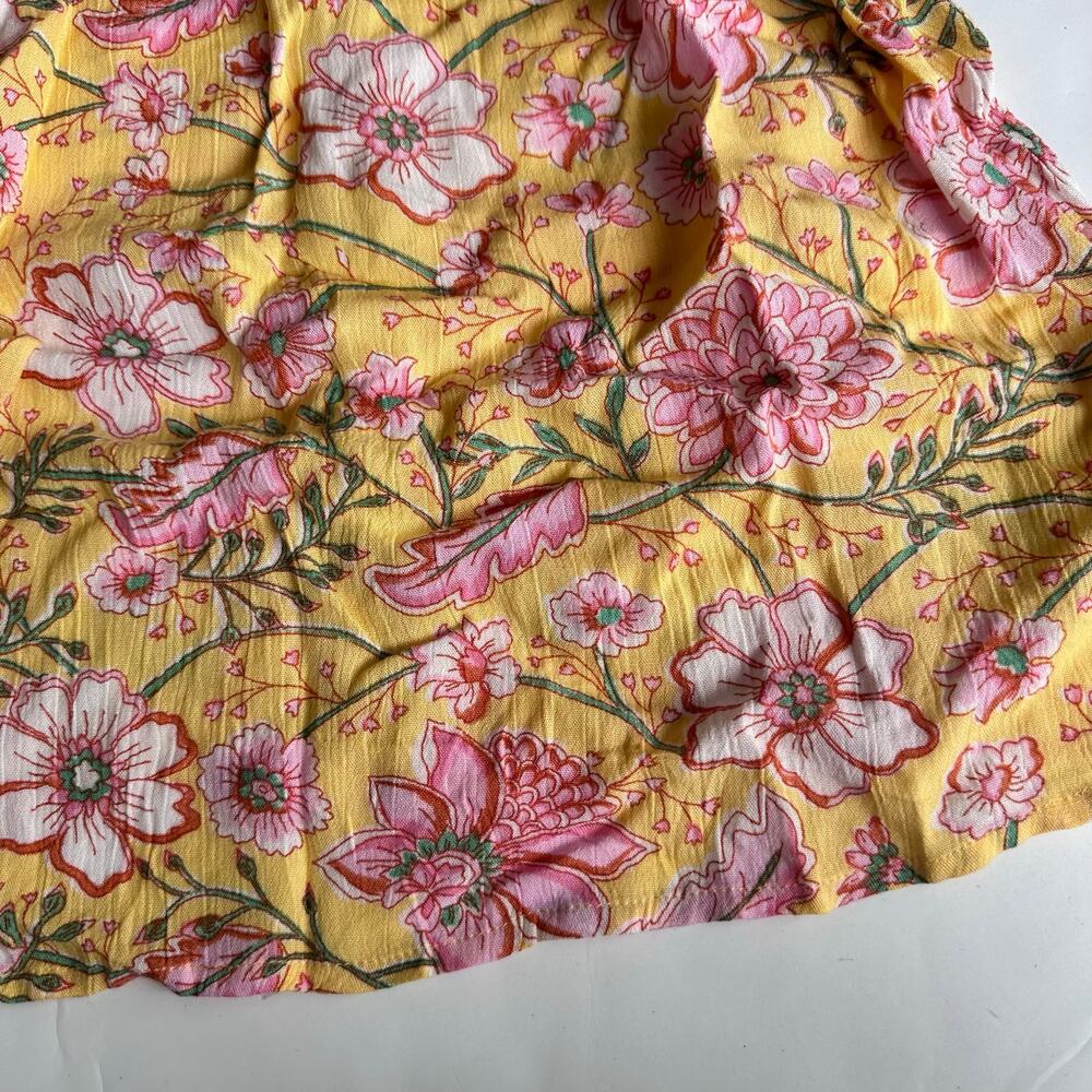 Billabong Smocked Long Sleeve Yellow Floral Dress - XL - Picture 2 of 7